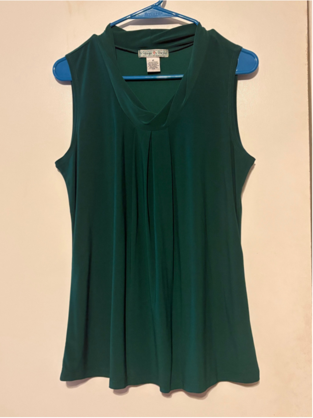 Women's Vintage Suzie Dark Green Cowl Neck Tank Top M